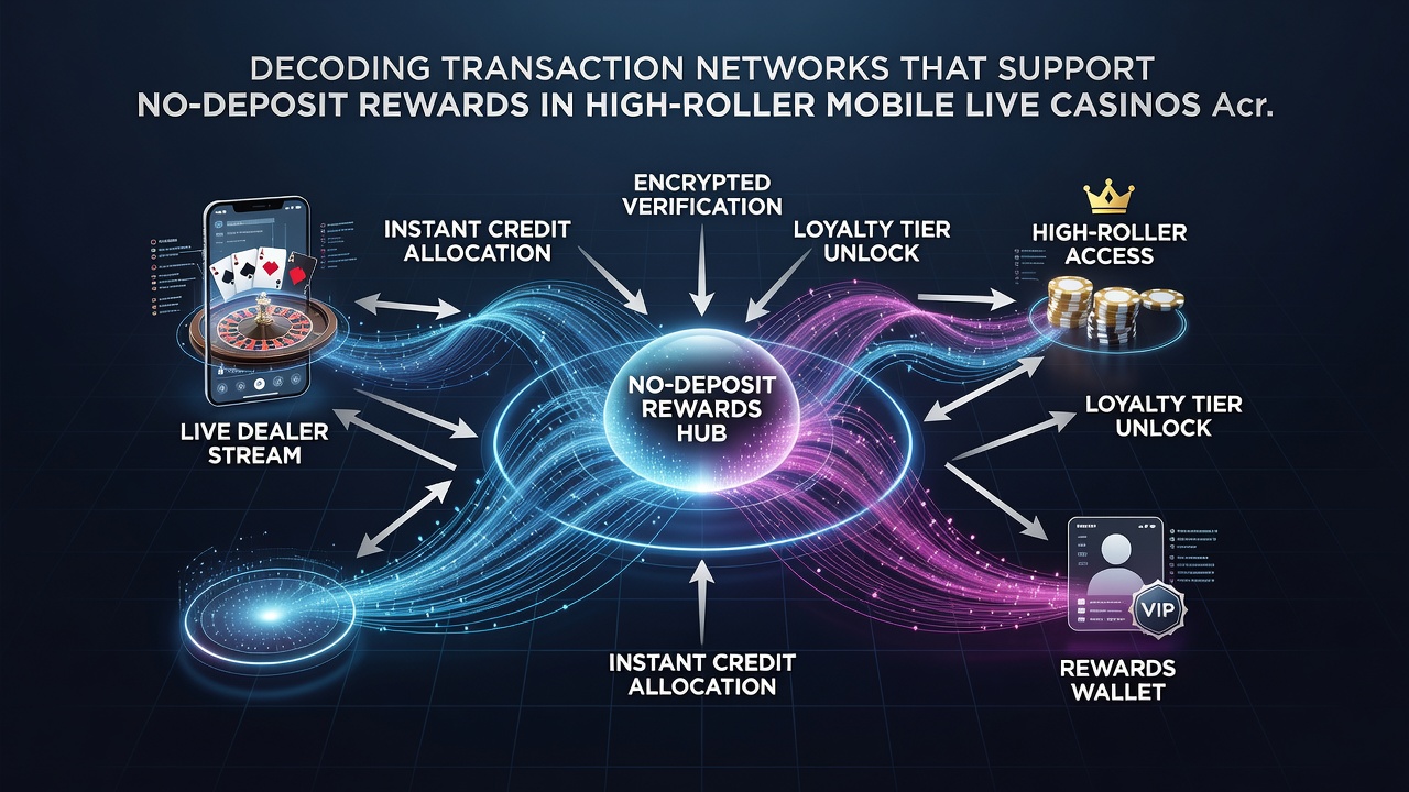 Mobiele high-roller live casino interface met transactienetwerk visualisatie