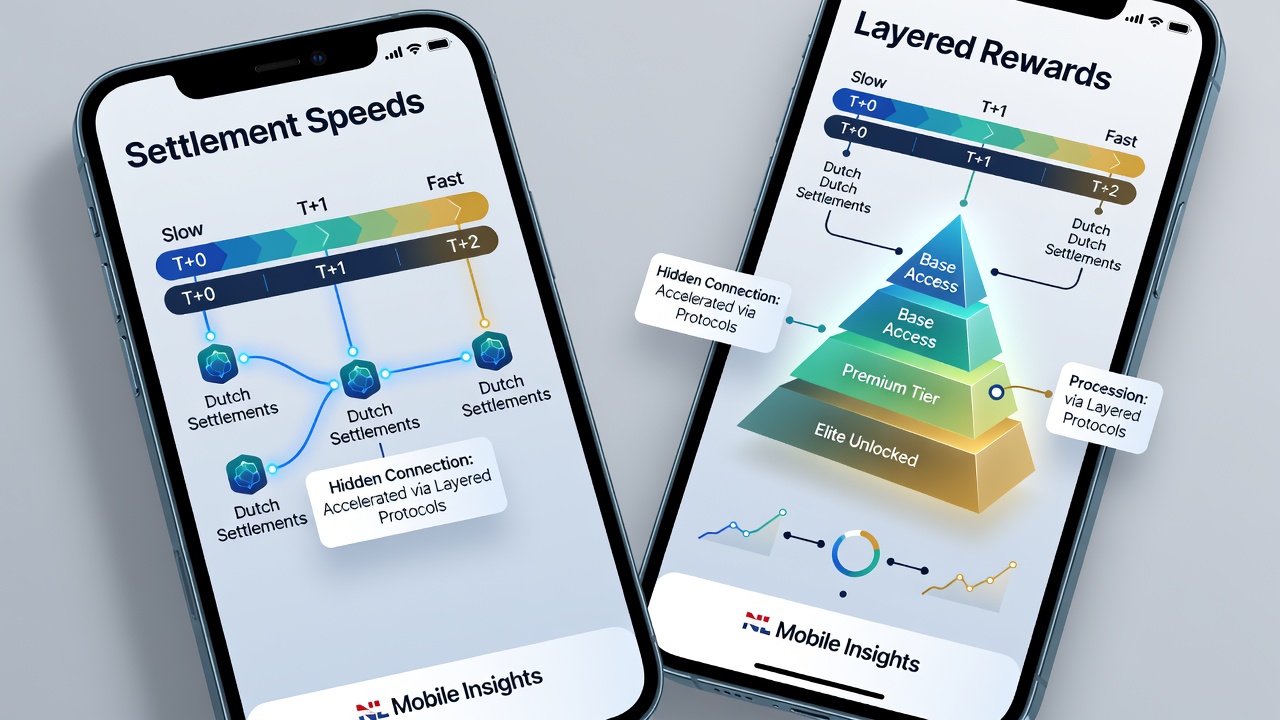Detail van een mobiele interface die settlement-snelheid koppelt aan beloningslagen voor high-stakes gebruikers