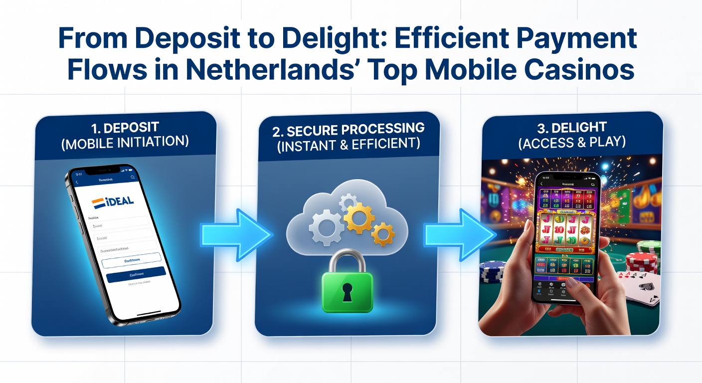 Grafiek met tijdlijnen van stortingen en uitbetalingen in mobiele casino-apps, met pijlen die snelheid en efficiëntie benadrukken in Nederlandse context