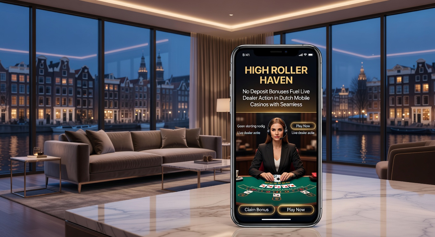 Mobiel scherm met live dealer roulette, no deposit bonus geactiveerd en iDEAL betaaloptie zichtbaar