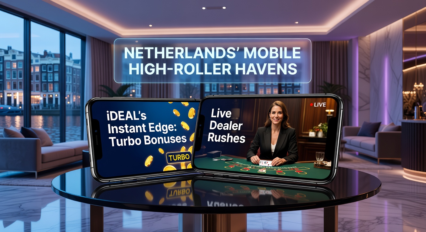 Live dealer bij roulette tafel met high-roller chips en iDEAL QR-code op mobiel scherm, turbo bonus popup zichtbaar