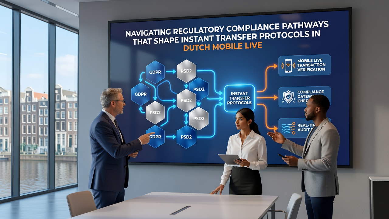 Diagram van compliance workflows en transfer protocollen voor Nederlandse mobiele gaming
