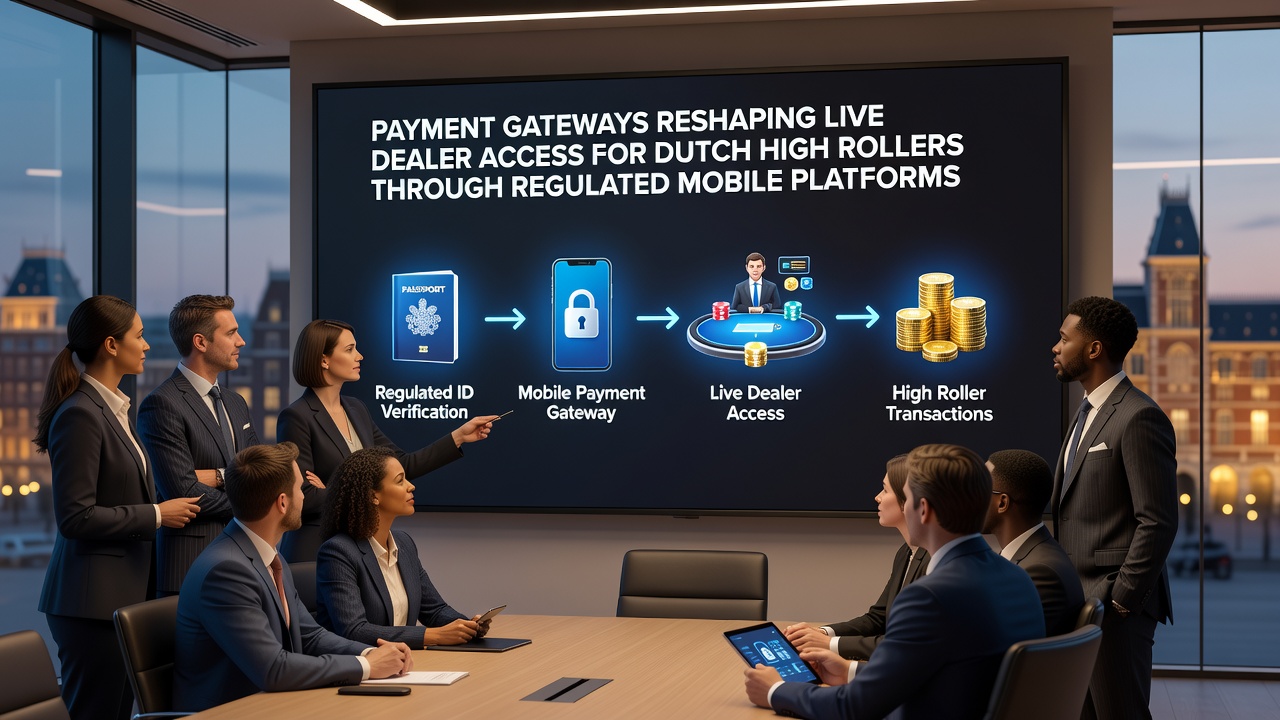 Mobiele interface met live dealer spel en betalingsopties voor high rollers